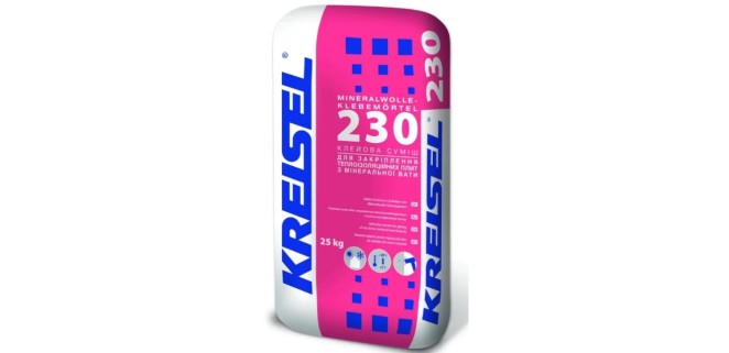Клейова суміш для приклеювання мінеральної вати Kreisel 230 (Зима), 25 кг