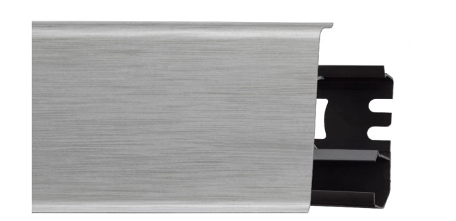 Плінтус  ПВХ Arbiton INDO 70 мм 41 Алюміній Світлий, 2,5 метри