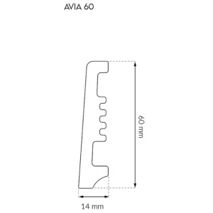 Плінтус ПВХ Arbiton Avia ST610 60 мм, 2 метри