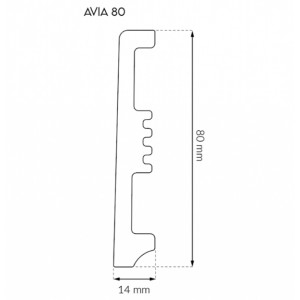 Плінтус ПВХ Arbiton Avia ST810 80 мм, 2 метри