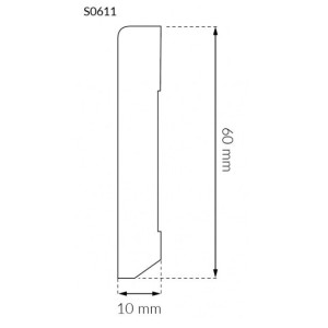 Плінтус ПВХ Arbiton Stiq S611 60 мм,  2,2 метри