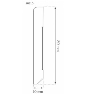 Плінтус ПВХ Arbiton Stiq S810 80 мм,  2,2 метри