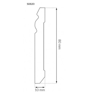 Плінтус ПВХ Arbiton Stiq S820 80 мм,  2,2 метри
