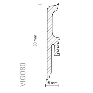 Плінтус Arbiton Vigo 80 мм,  2,2 метри, сірий темний