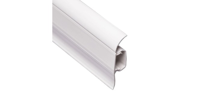 Плінтус ТІС  56 мм з резинкою білий 01, 2,5 м