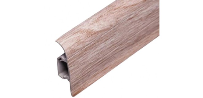 Плінтус ТІС  56 мм з резинкою дуб світлий 24, 2,5 м