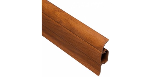 Плінтус ТІС 56 мм з резинкою  горіх бразильський 25, 2,5 м