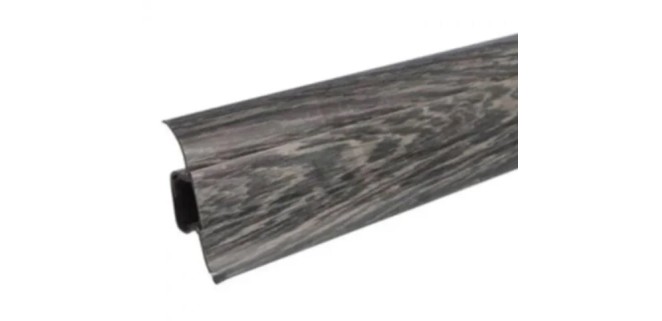 Плінтус ТІС  56 мм з резинкою венге чорний 63, 2,5 м