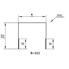 Планка забору П-2 R 312 довжина 2м ЦИНК