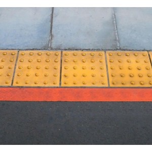 Тротуарна плитка Тактильна Пряма лінія 30х30 см, жовта