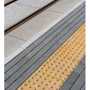 Тротуарна плитка Тактильна Пряма лінія 30х30 см, жовта