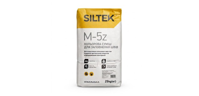 SILTEK М-5z Сірий Кольорова суміш для заповнення швів цегли 25 кг SILTEK М-5z Сірий Кольорова суміш для заповнення швів цегли 25 кг