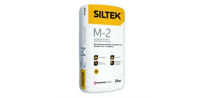 SILTEK M-2 Клей для газобетону та пінобетону "Літо" колір сірий 25 кг
