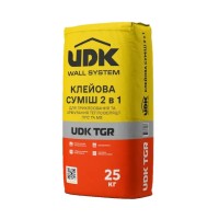 Клейова суміш 2 в 1 для приклеювання та армування теплоізоляції ППС та МВ — UDK TGR, 25 кг