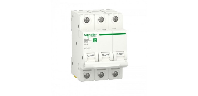 Автоматичний вимикач RESI9 Schneider Electric 16 А, 3P, крива В, 6кА