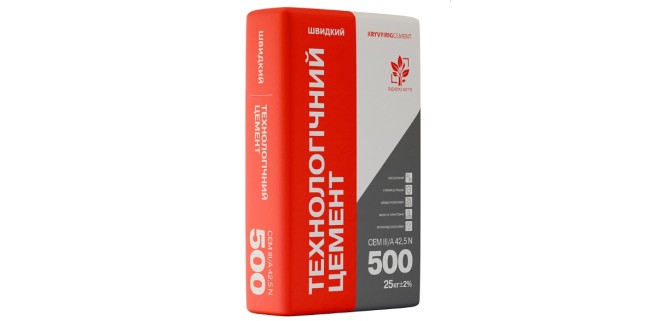 Цемент ПЦ IІI/А-500 ШВИДКИЙ (25 кг) Кривий Ріг (заводська тара)