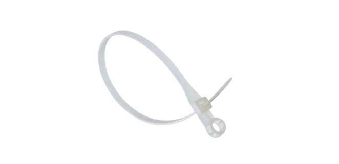 Стяжка кабельна нейлонова з кільцем біла CHS-200MT 4,3х220 мм, 100 шт Стяжка кабельна нейлонова з кільцем біла CHS-200MT 4,3х220 мм, 100 шт