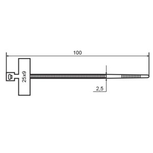 Стяжка кабельна нейлонова з маркувальним майданчиком біла CHS-100MKT, 100 шт
