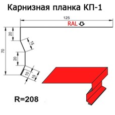 Карнизная планка КП-1 R 208 длина 2м ПОЛИЭСТЕР