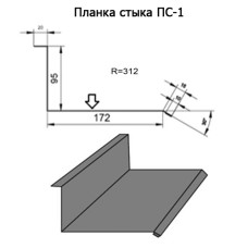 Планка стыка ПС-1 R 312 длина 2м ЦИНК 