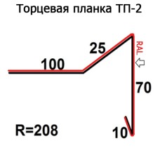 Торцевая планка ТП-2 R 208 длина 2м МАТПОЛИЭСТЕР 