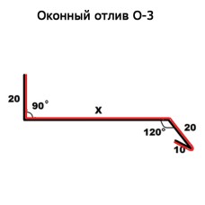 Оконный отлив О-3 длина 2м ПОЛИЭСТЕР (цена рассчитывается индивидуально)