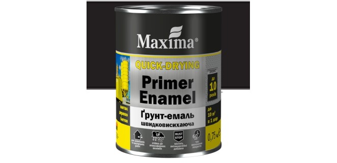 Грунт-эмаль быстросохнущая Maxima 2,5 кг черная