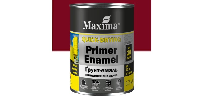 Грунт-эмаль быстросохнущая Maxima 2,5 кг вишневая Грунт-эмаль быстросохнущая Maxima 2,5 кг вишневая