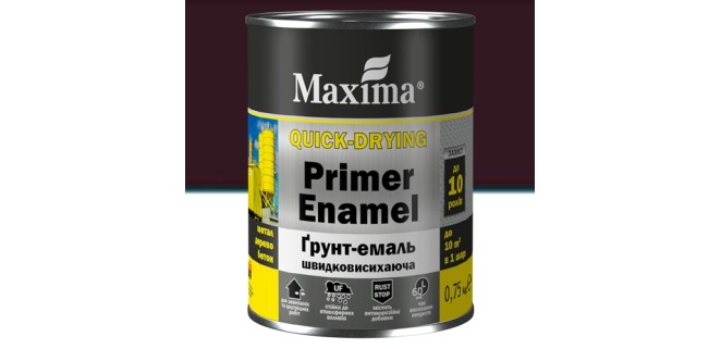 Грунт-эмаль быстросохнущая Maxima 0,75 кг темно-коричневая