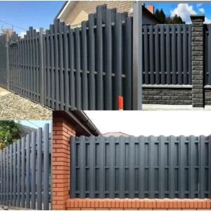 Металевий штахетник напівкруглий двосторонній з матовим покриттям Ral 7016 (темно-сірий), 0,4 мм Металевий штахетник напівкруглий двосторонній з матовим покриттям Ral 7016 (темно-сірий), 0,4 мм