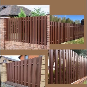 Металевий штахетник напівкруглий двосторонній з глянцевим покриттям Ral 8017 (шоколад), 0,45 мм Металевий штахетник напівкруглий двосторонній з глянцевим покриттям Ral 8017 (шоколад), 0,45 мм