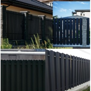 Металевий штахетник напівкруглий двосторонній з матовим покриттям Ral 9005 (чорний), 0,45 мм Металевий штахетник напівкруглий двосторонній з матовим покриттям Ral 9005 (чорний), 0,45 мм