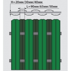 Металевий штахетник напівкруглий двосторонній з глянцевим покриттям Ral 9006 (срібло), 0,45 мм Металевий штахетник напівкруглий двосторонній з глянцевим покриттям Ral 9006 (срібло), 0,45 мм