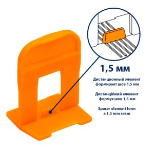 Кліпса   системи вирівнювання плитки Plitkom 1,5 мм, 100 шт