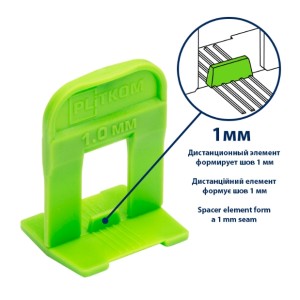 Кліпса   системи вирівнювання плитки Plitkom 1 мм, 100 шт