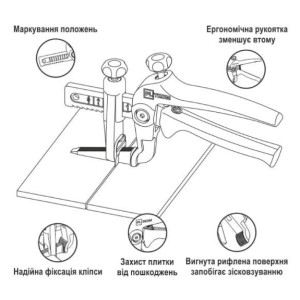 Інструмент затискач системи вирівнювання плитки універсальний 2 в 1 Plitkom Інструмент затискач системи вирівнювання плитки універсальний 2 в 1 Plitkom