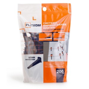 Клин притискний системи вирівнювання плитки Plitkom, 200 шт