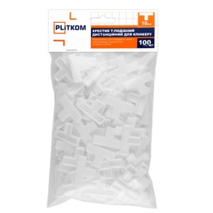 Хрестик Т-подібний дистанційний для клінкеру 10 мм Plitkom, 100 шт