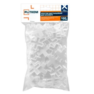 Хрестик дистанційний для клінкеру 10 мм Plitkom, 100 шт