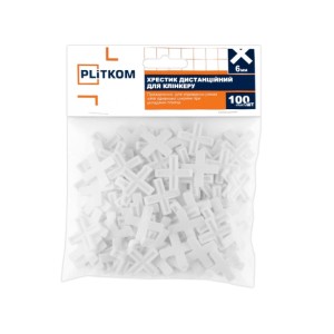 Хрестик дистанційний для клінкеру 6 мм Plitkom, 100 шт