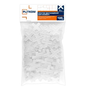 Хрестик дистанційний для клінкеру 8 мм Plitkom, 100 шт