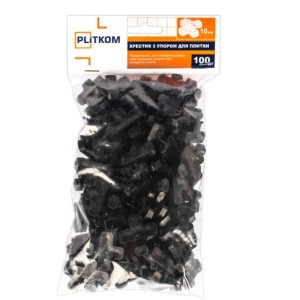 Хрестик з упором для плитки 10 мм Plitkom, 100 шт Хрестик з упором для плитки 10 мм Plitkom, 100 шт