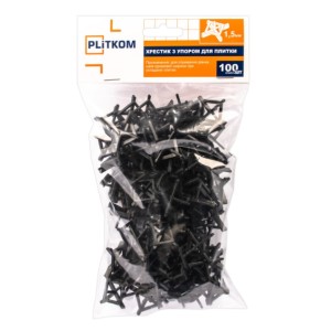 Хрестик з упором для плитки 1,5 мм Plitkom, 100 шт