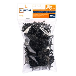 Хрестик з упором для плитки 2,5 мм Plitkom, 100 шт