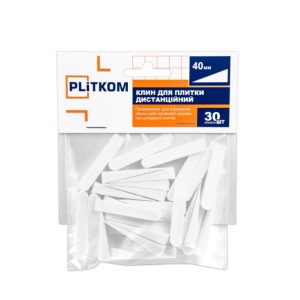 Клин для плитки дистанційний 40 мм Plitkom, 30 шт