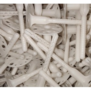 Дюбель для кріплення мінеральної вати з металевим стержнем та подовженою термоголовкою AMEX ATI/TZE 10х120