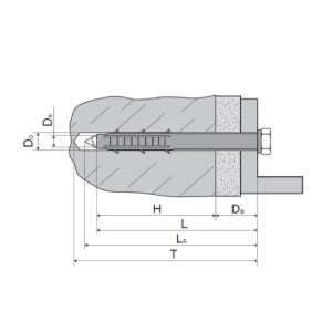 Універсальний фасадний дюбель з гвинтом під ключ AMEX 10х150 KAXDN